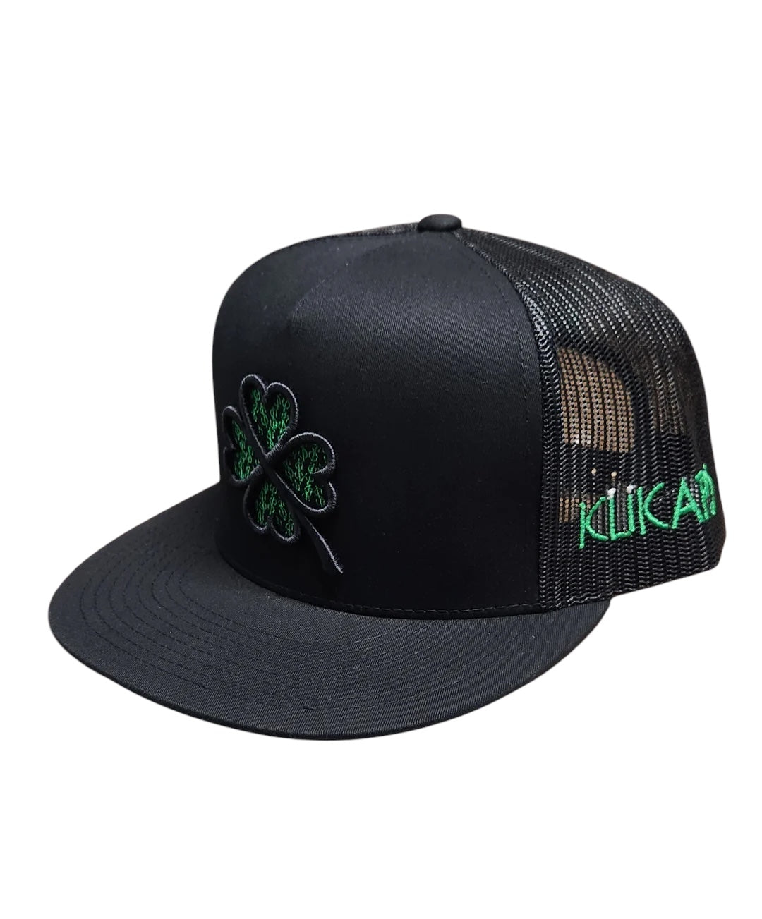 Green Lucky Clover - Black/Black