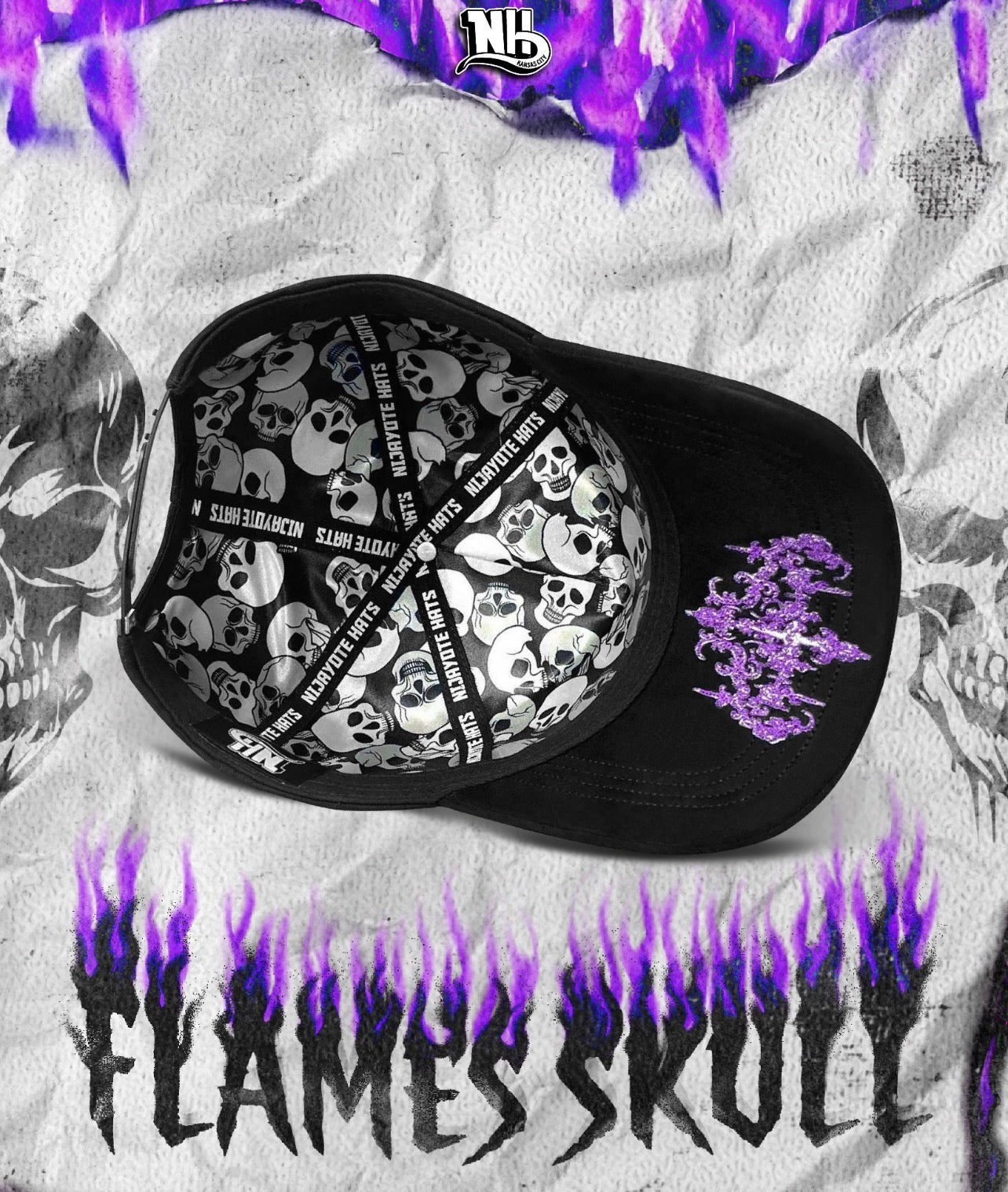 FLAMES SKULL PURPLE