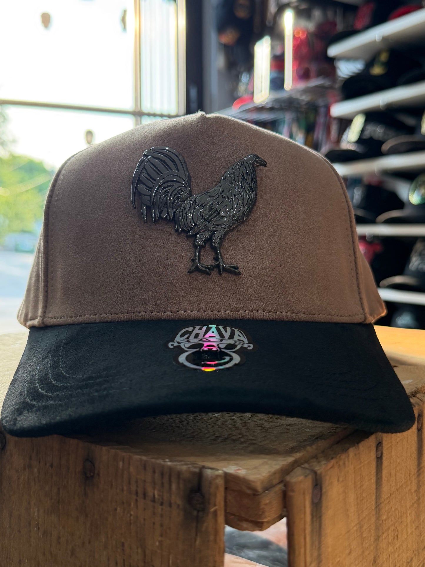 Chava Hats Brown/Black Rooster