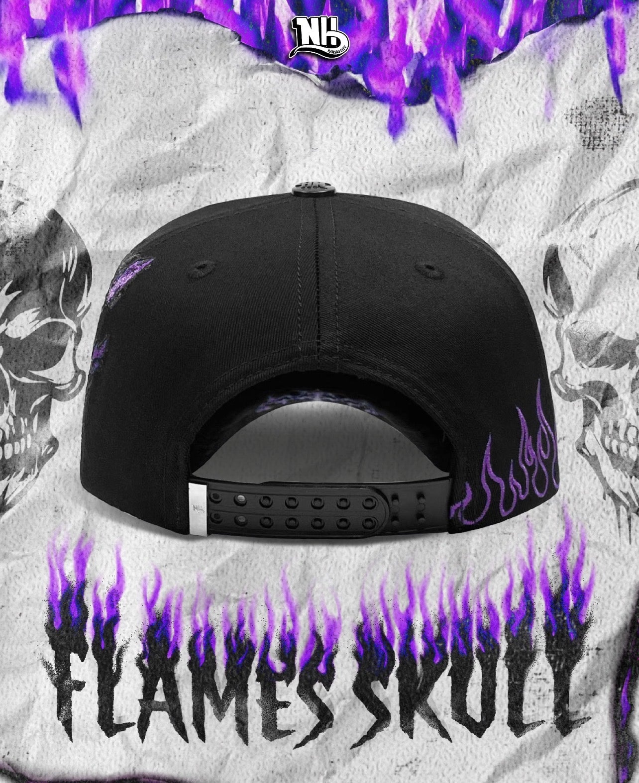 FLAMES SKULL PURPLE