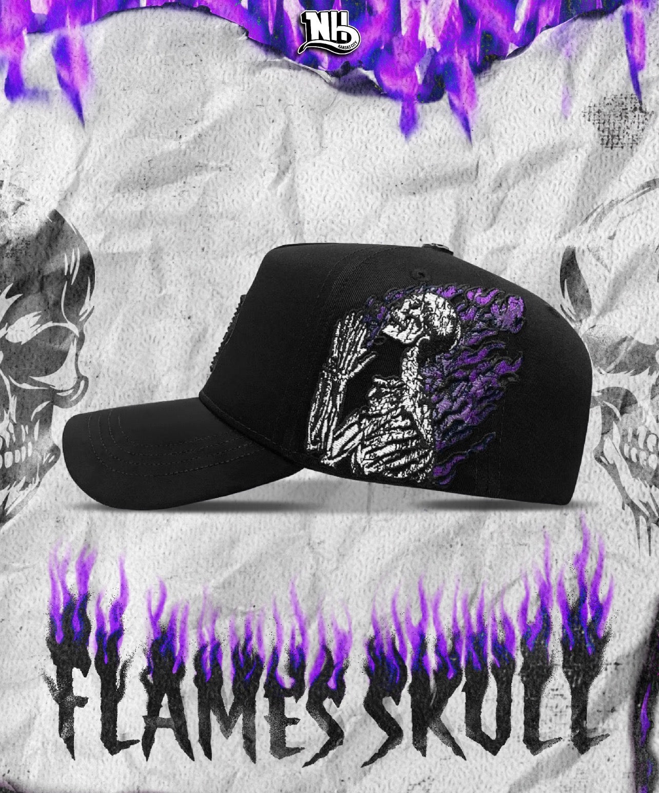 FLAMES SKULL PURPLE