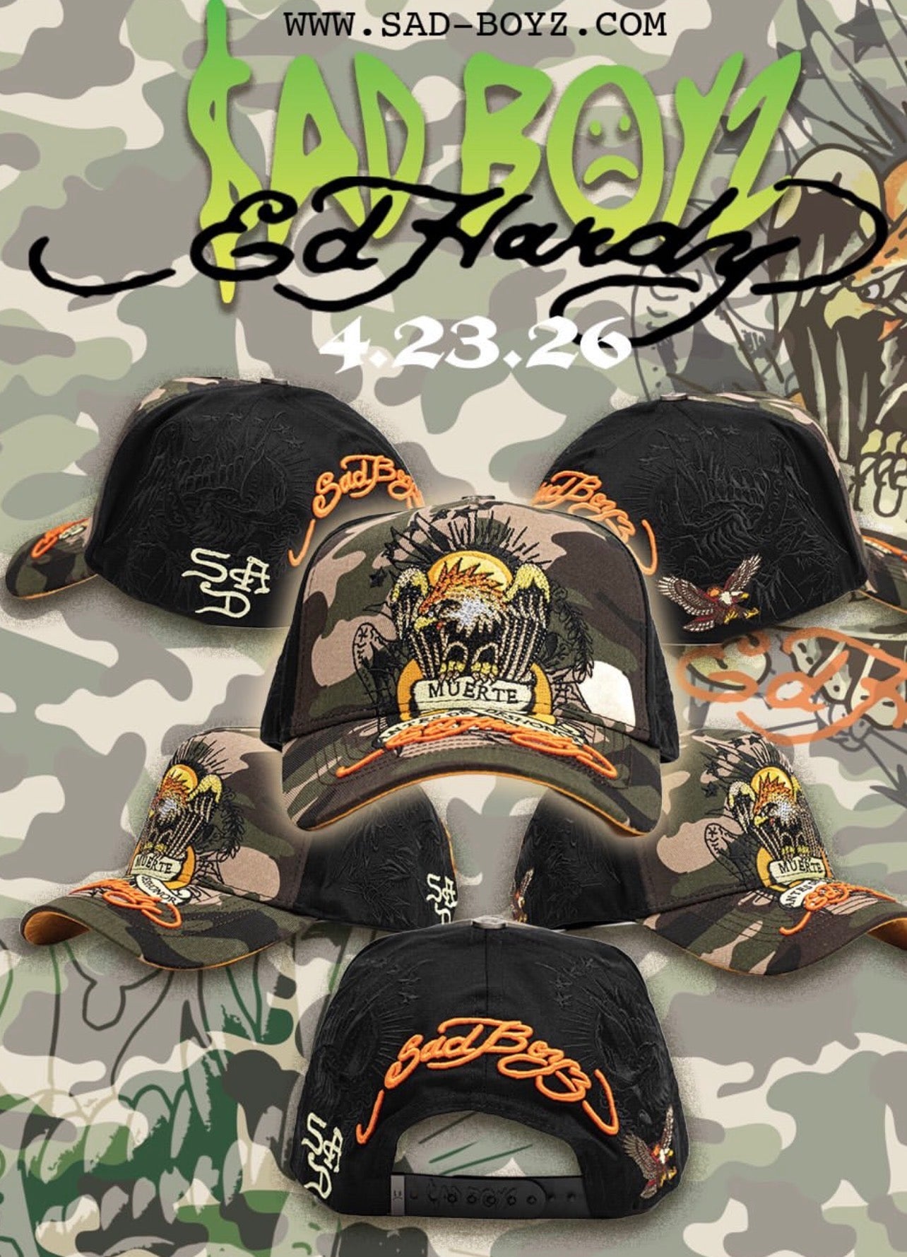 ED HARDY X SAD BOYZ
MUERTE ANTES DE DESHONOR     Solo gorra