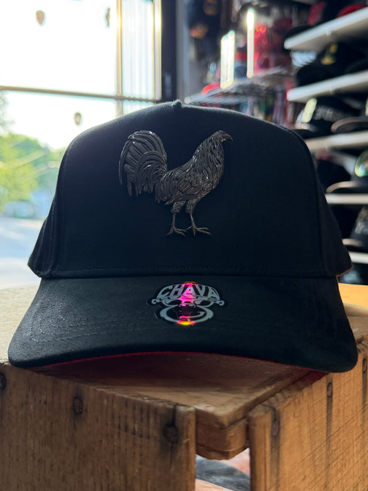 Chava Hats total black rooster